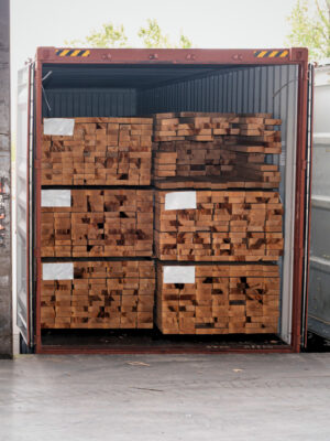 TRAPA Lumber in Containers Ready for Export